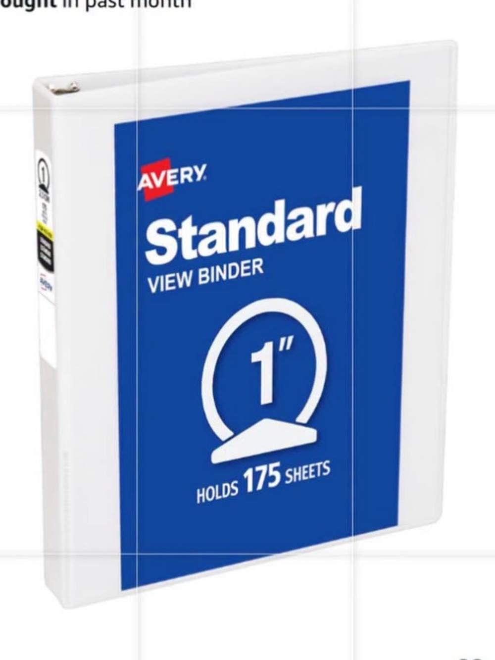 Avery
Standard View 3
Ring Binder, 1" Round Rings, 175-Sheet Capacity new